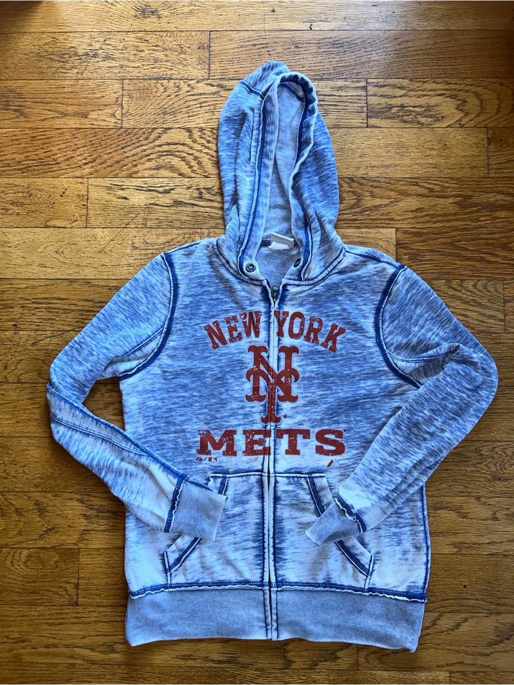 Majestic MLB New York Mets Zip Hooded Sweatshirt S